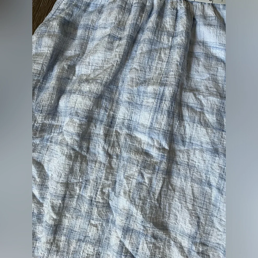 Love, white size xsmall blue plaid tie front dress - Picture 9 of 11